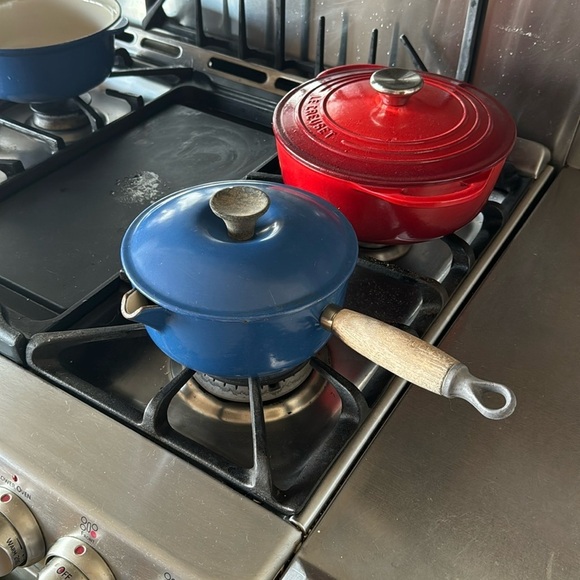 VTG Le Creuset Signature Enameled Cast Iron Saucepan Pot, Marseille Blue #18 - Picture 1 of 8